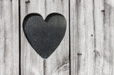 ahşap kapı kalp ile. arka plan