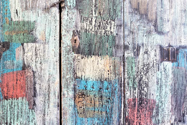 古い塗装木製の壁-テクスチャや背景 — ストック写真