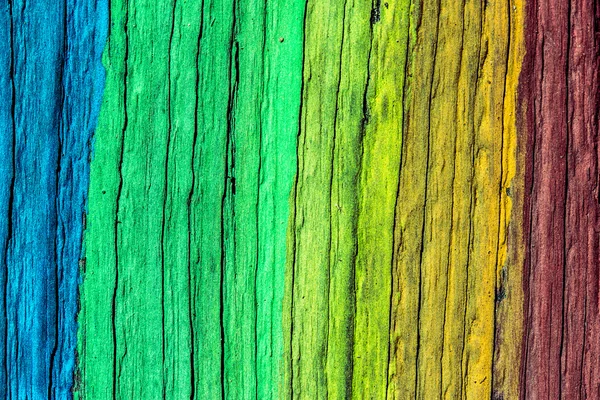 Parede de madeira pintada colorida - textura ou fundo — Fotografia de Stock
