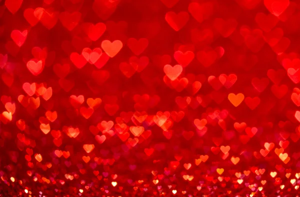 Rotes Herz Bokeh Hintergrund. Valentinstag. — Stockfoto