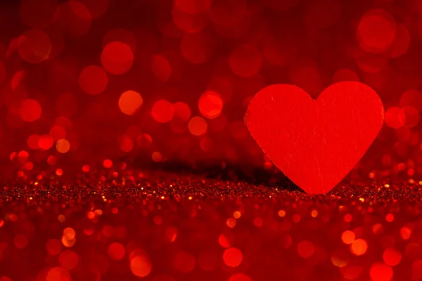Coeur rouge fond bokeh. Texture Saint-Valentin . — Photo