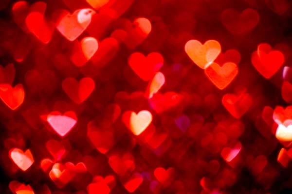 Red heart bokeh background. Valentines day texture. — Stock Photo, Image