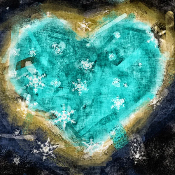 Illustration snow heart — Stock Photo, Image