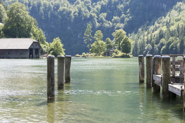 Konigsee lake in Bavarian alps — Stock Photo, Image