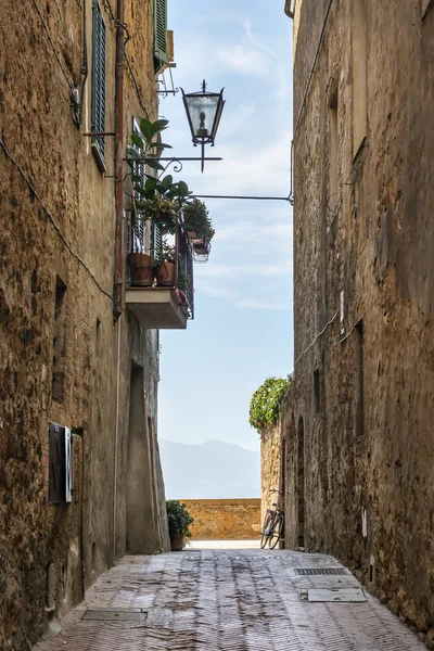 Úzké uličky Pienza — Stock fotografie