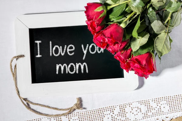 Slate blackboard love mom — Stock Photo, Image