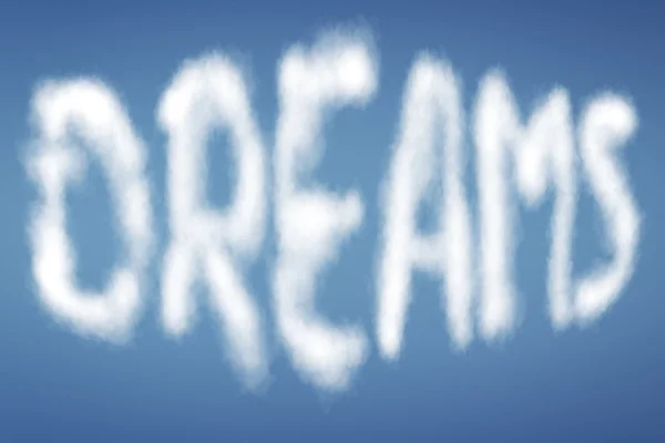 Clouds with text DREAMS — Stock Photo, Image