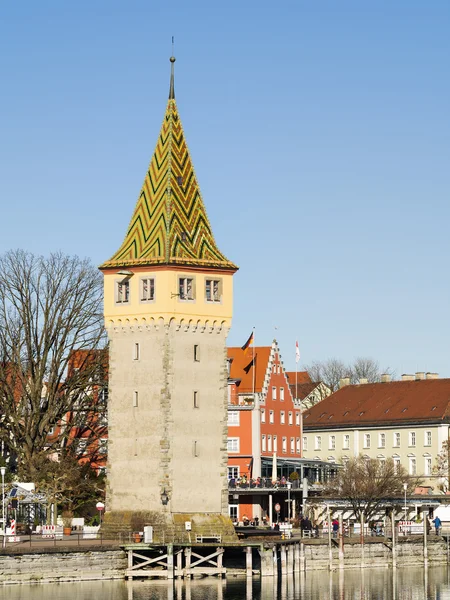 Lindau harbor binaları ile — Stok fotoğraf