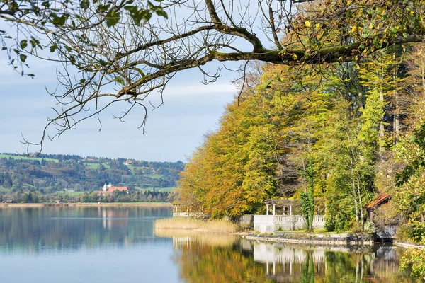 Vista lago kochelsee — Fotografia de Stock