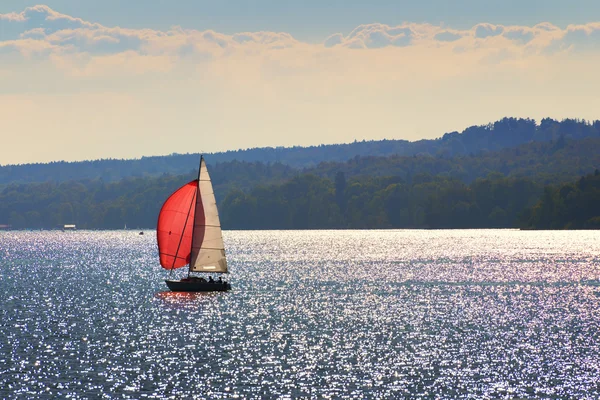 Sailboat on lake Starnberg — Stock Photo, Image