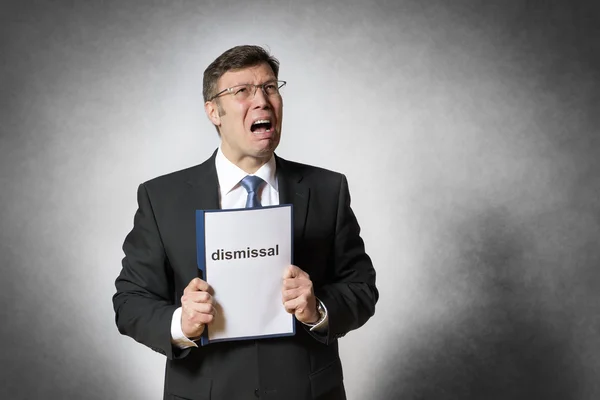 Business man with dismissal — Stock Photo, Image