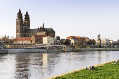 View of the city of Magdeburg clipart