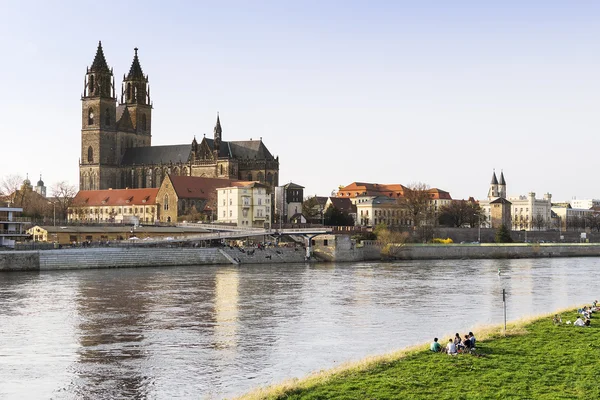 Pemandangan kota Magdeburg — Stok Foto