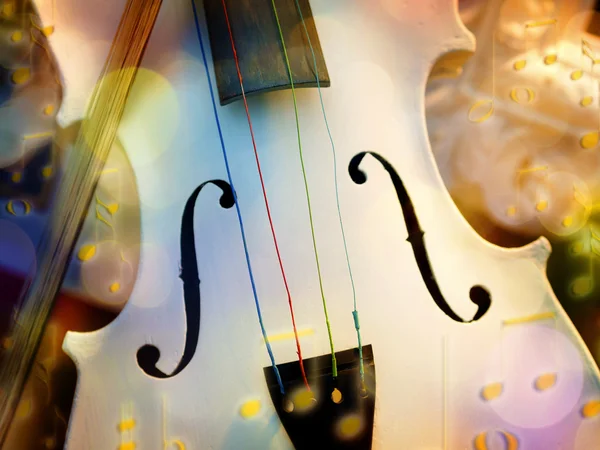 White violin with bokeh — Stock Photo, Image