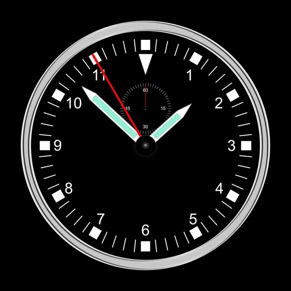 Illustrazione orologio nero — Foto Stock