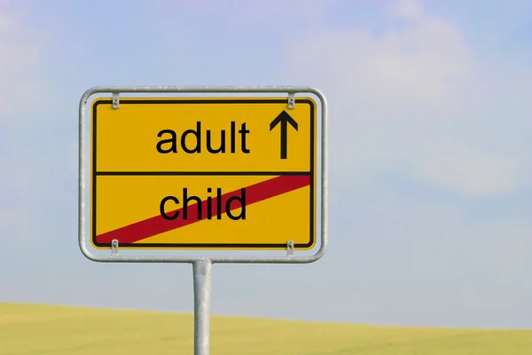 Sign child adult — Stock Photo, Image