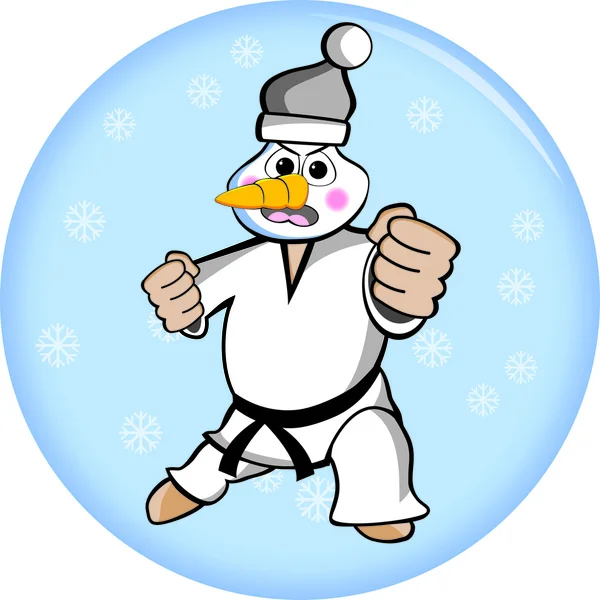 Hombre de nieve Taekwondo — Archivo Imágenes Vectoriales
