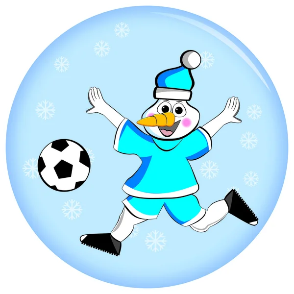 Ποδόσφαιρο χιονάνθρωπος — Διανυσματικό Αρχείο