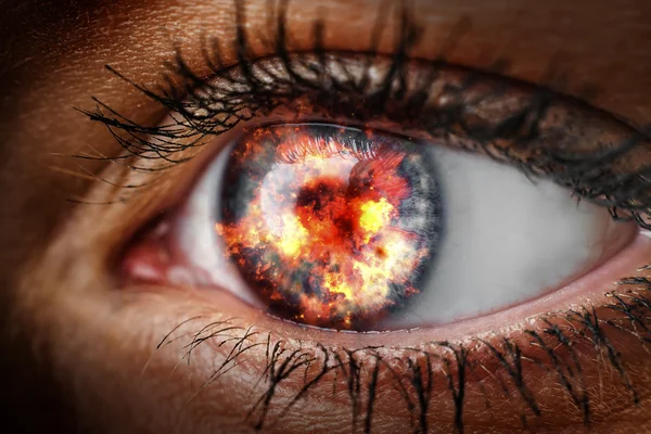 Eye with fire — Stock Photo, Image