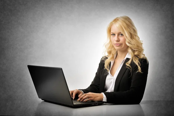 Frustrated woman working Stock Photo