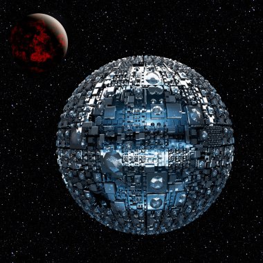 Fictional universe with space battle ship clipart