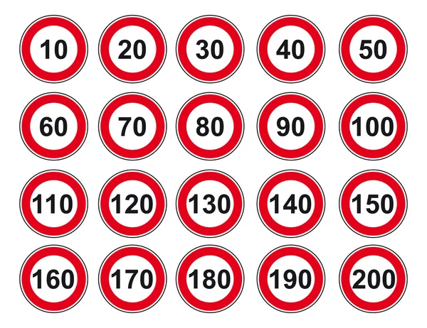 Limite de velocidade do sinal do conjunto vetorial —  Vetores de Stock