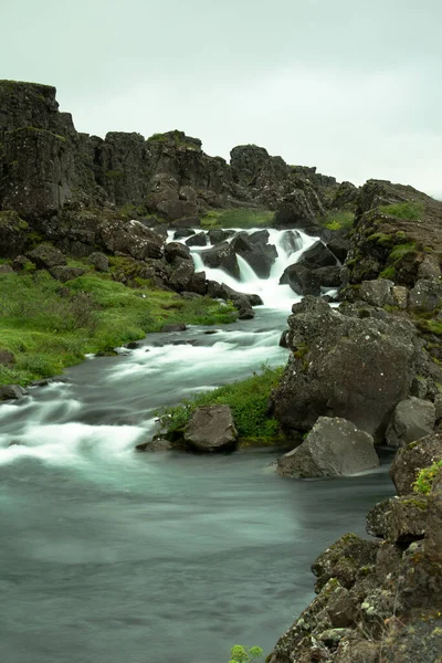 Schöner Wasserfall Thingvellir Nationalpark Island — Stockfoto