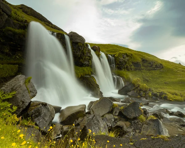 Isländischer Gluggafoss Wasserfall Einem Sommertag — Stockfoto