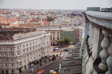Budapeşte manzarası güneşli bir günde St. Stephens Bazilikası, Budapeşte, Macaristan 'dan