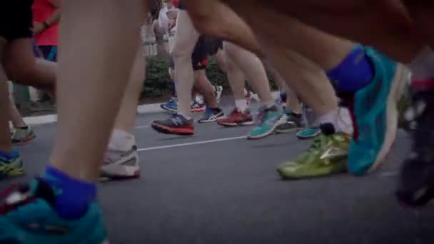 Piernas de corredores de maratón — Vídeos de Stock