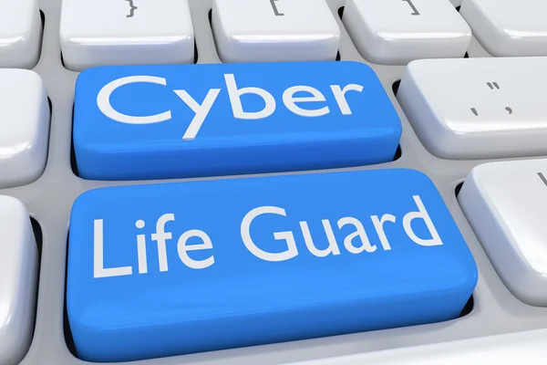 Cyber Life Guard koncept - Stock-foto