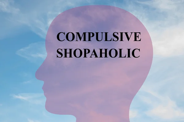Ψυχαναγκαστική Shopaholic ψυχική έννοια — Φωτογραφία Αρχείου