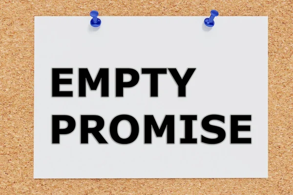 Konzept des leeren Versprechens — Stockfoto