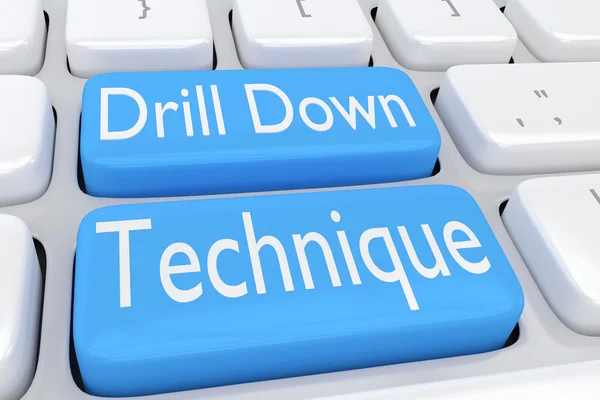 Drill Down concetto di tecnica — Foto Stock