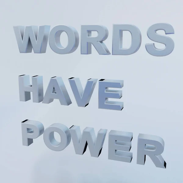 Ilustrace Words Have Power Skript Izolovaný Přes Šedé Pozadí — Stock fotografie