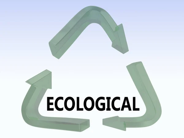 Illustration Ecological Title Recycling Symbol Isolated Blue Gradient — Stock Photo, Image