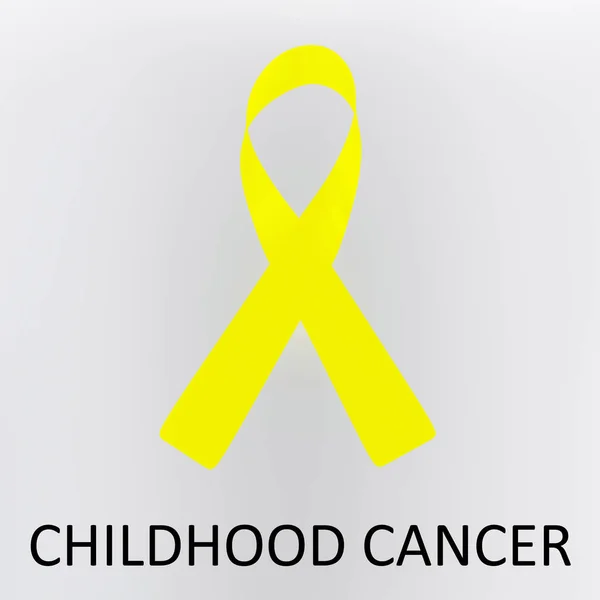 Illustration Childhood Cancer Script Awareness Ribbon Malnutrition Isolated Gray Background — Stock Photo, Image