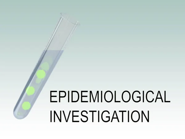 Epidemioical Investigation脚本的三维图解 在试管中带有考拉病毒颗粒 在浅绿色梯度上隔离 — 图库照片