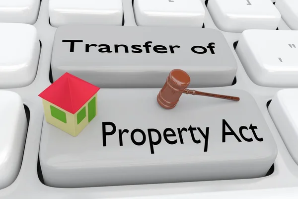 Illustration Datorns Tangentbord Med Manuset Transfer Property Act Två Intilliggande — Stockfoto