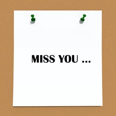 Miss You 'nun mantar panodaki 3 boyutlu görüntüsü