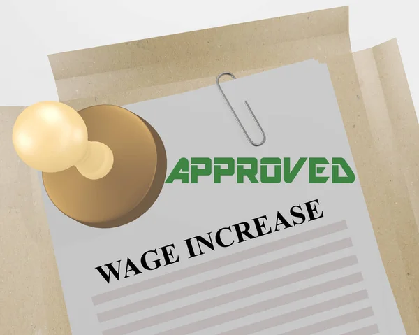 Illustration Wage Increase Stämpel Titel Ett Ansökningsbrev — Stockfoto