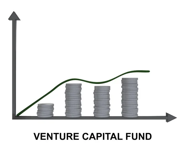 Illustration Venture Capital Fund Manus Nedan Graf Som Består Silvermynt — Stockfoto