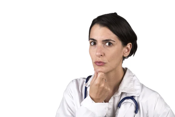 Worried female doctor — Stock Photo, Image