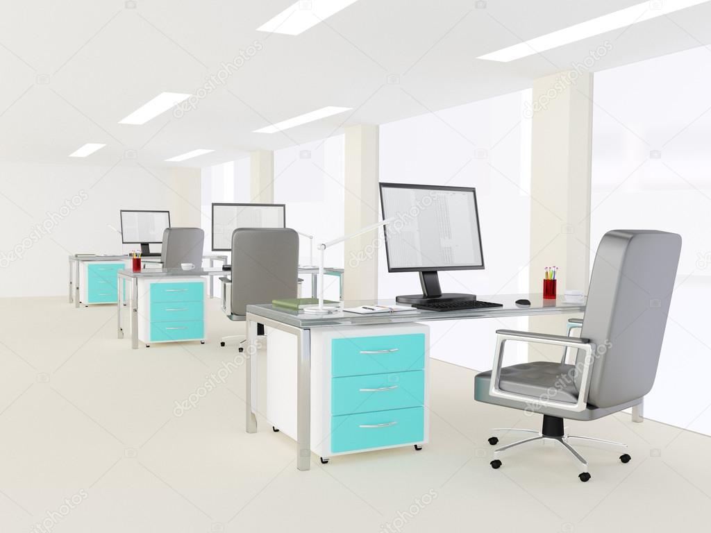 Interior of a bright modern minimalist office