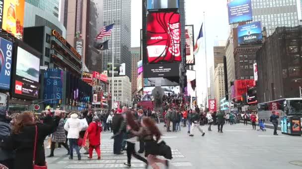 Coca Cola commercial sign in Times Square in New York — Stock Video