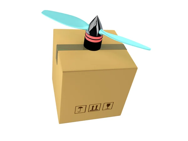 O futuro do conceito de envio 3d renderizar ilustração da caixa — Fotografia de Stock