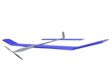 Güneş enerjili uçak 3D render çizimi