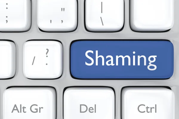3D render illustration of social media shaming button — Stock Photo, Image