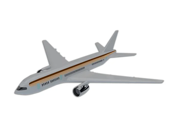 Ilustración del avión comercial aislado en blanco — Foto de Stock