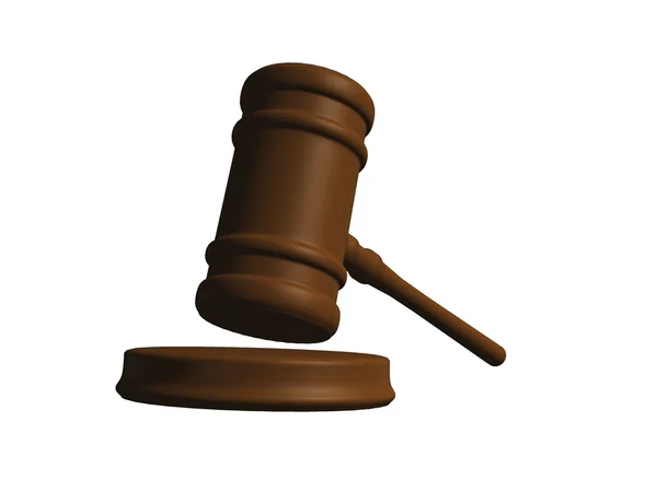 Yargıç tokmak üzerinde beyaz izole — Stok fotoğraf